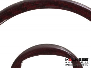 FIAT 500 Steering Wheel Trim - 2 piece Center Trim - Carbon Fiber - Red Candy